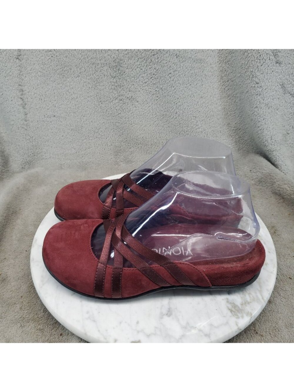 Vionic Shoes Womens Size 6 Claire Red Suede Slip On Mules *Read*